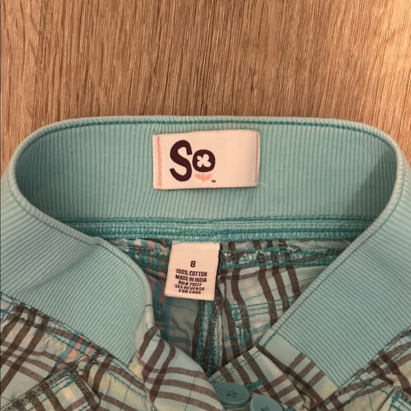 SO Blue Plaid Shorts Casual Bottoms - Picture 2 of 3